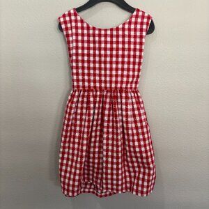Knotted Fern red and white checked sleeveless dress, open back with knot